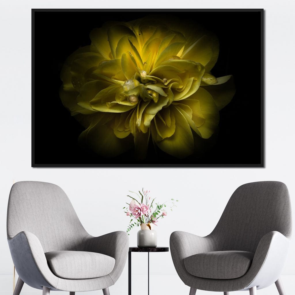 Yellow Backyard Flowers Canvas Wall Art