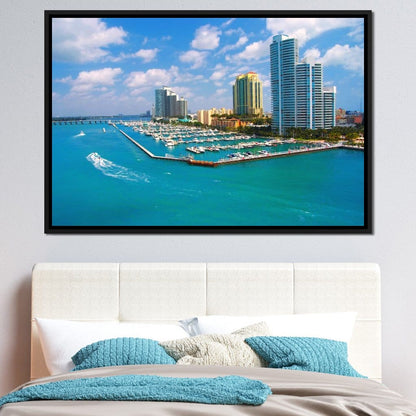 Miami Beach Skyline Canvas Wall Art