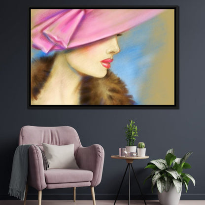 Pink Hat Fashion Canvas Wall Art
