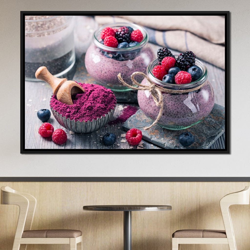 Chia Seeds & Acai Pudding Canvas Wall Art