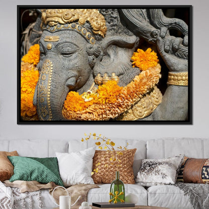 Ganesh Statue In Bali Canvas Wall Art