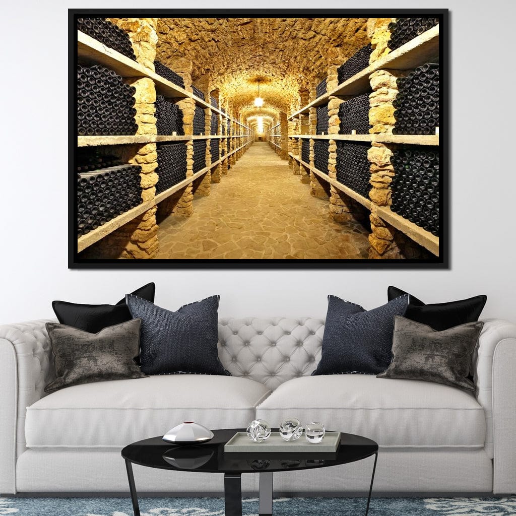 Wall of Wine Bottles Canvas Wall Art