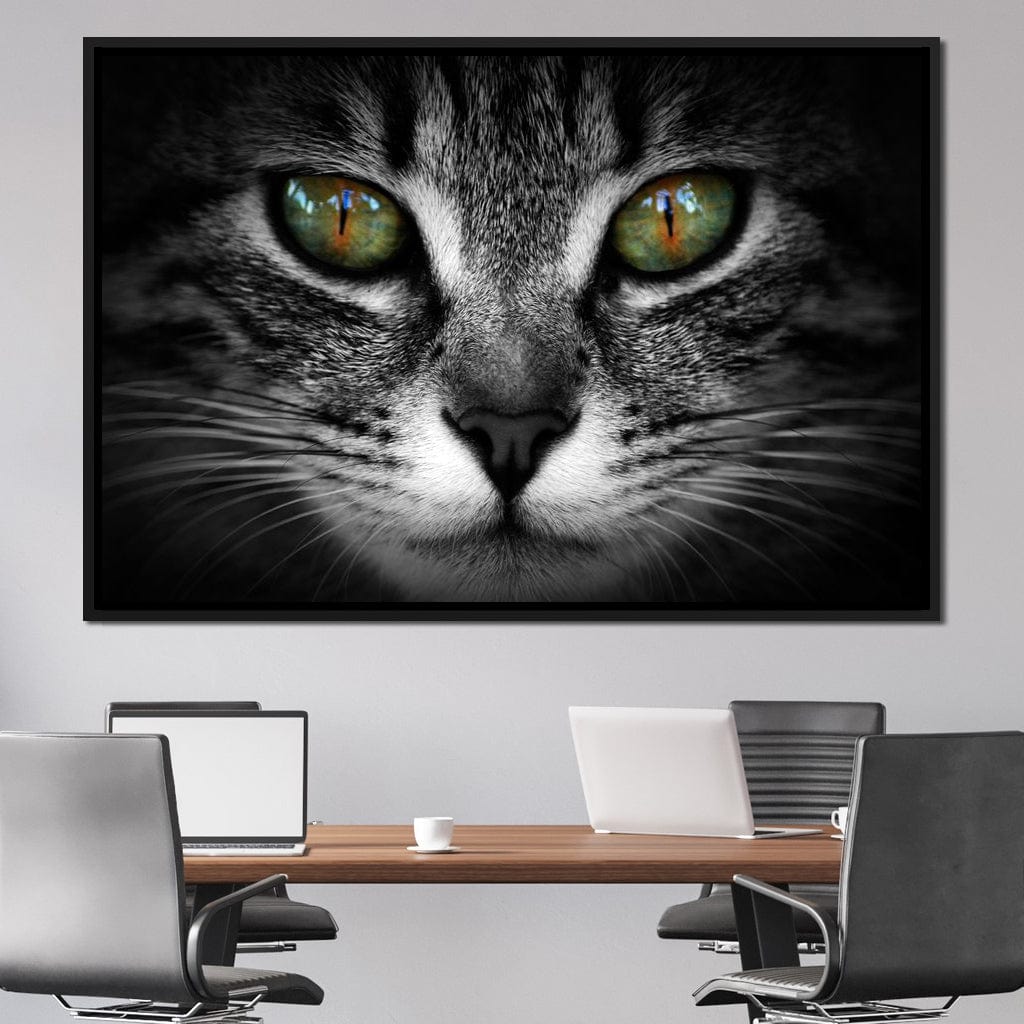 Green Eyed Cat Canvas Wall Art