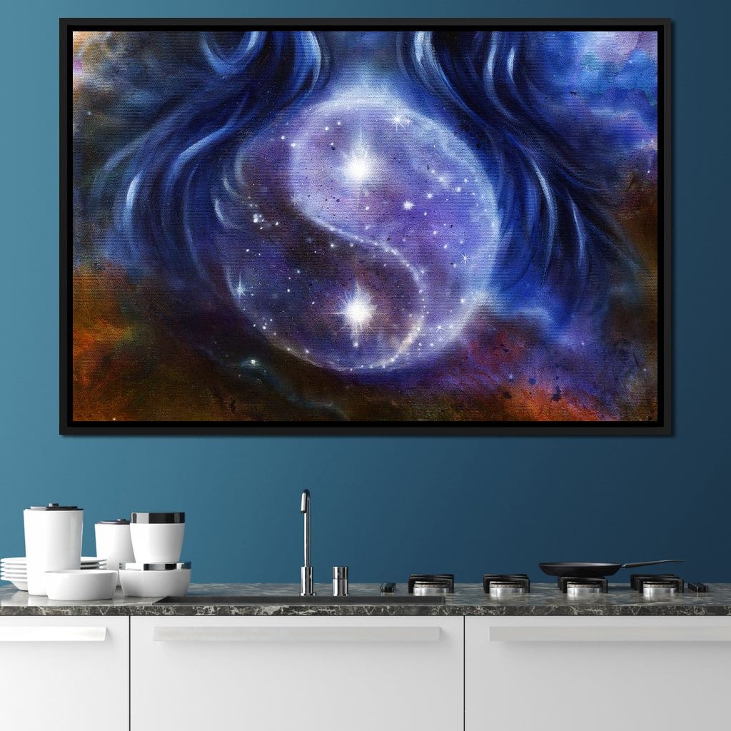 Yin Yang Stars Canvas Wall Art