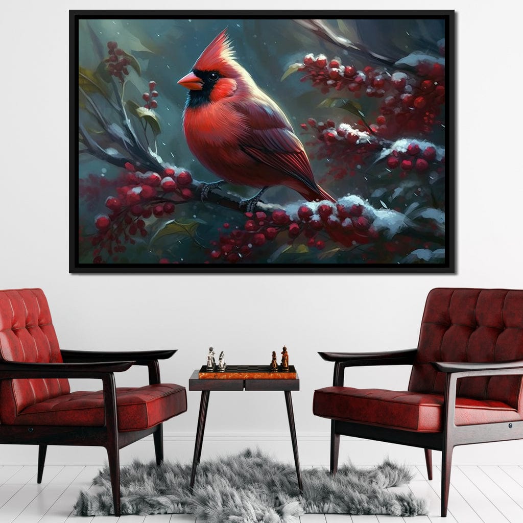 Winter Cardinal Canvas Wall Art