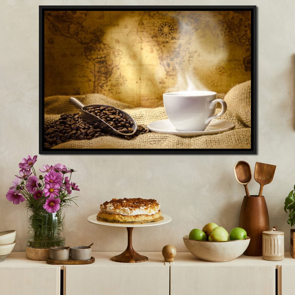 World of Coffee Canvas Wall Art