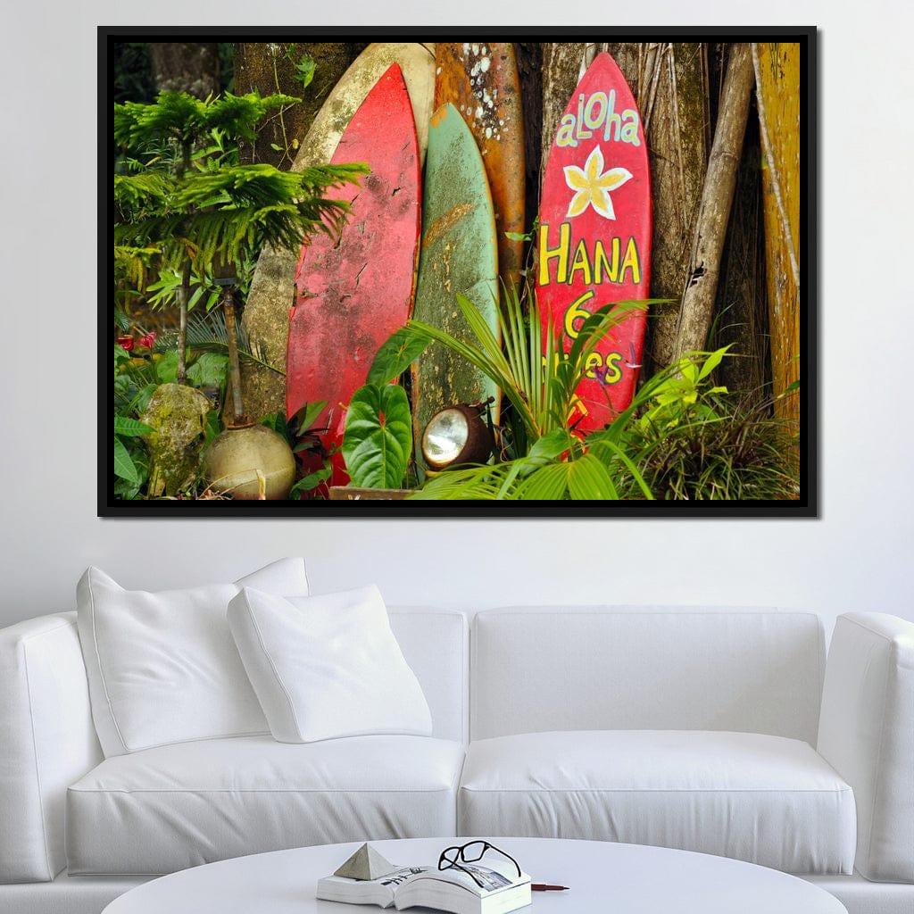 Surfboards in Hawaii Canvas Wall Art