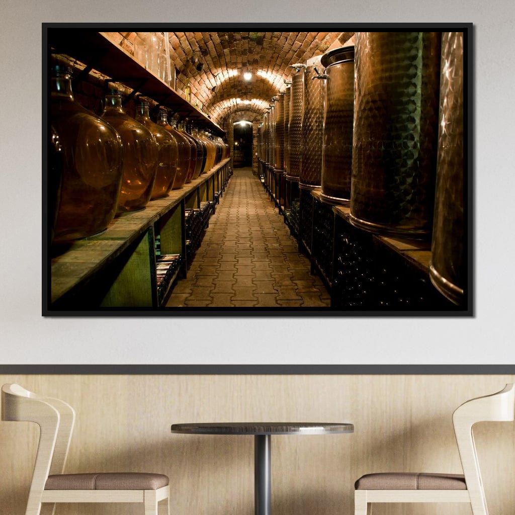 Wine Cellar Corridor Canvas Wall Art