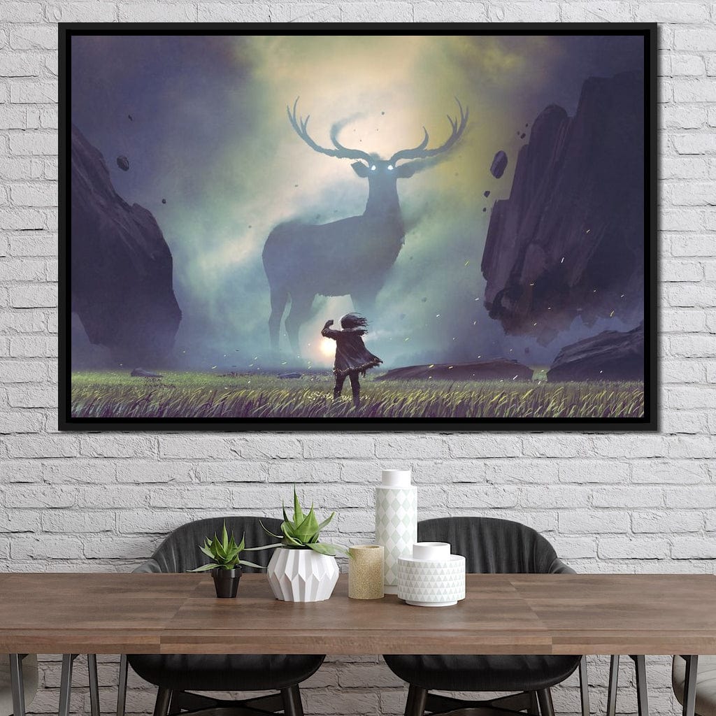 Spiritual Deer Canvas Wall Art