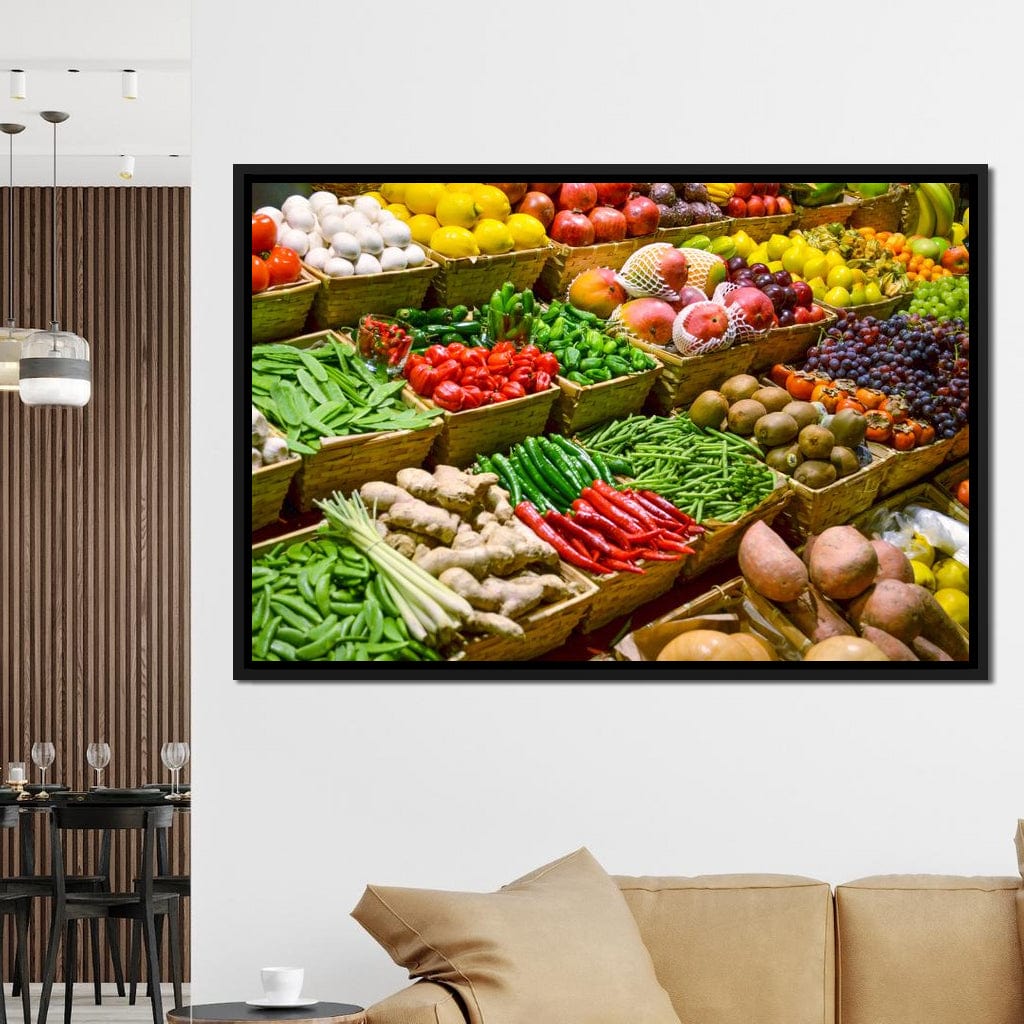 Fruit & Vegetables Market Canvas Wall Art