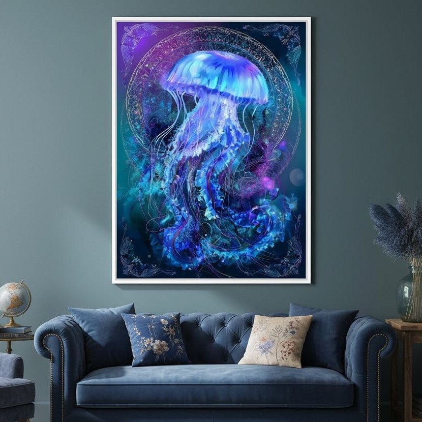 Glowing Jellyfish Ocean Ballet Canvas Wall Art