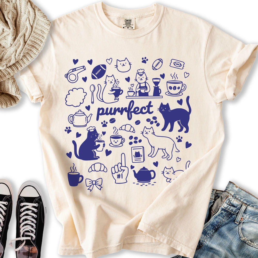 Puurfect Cat Doodle Relaxed Tee