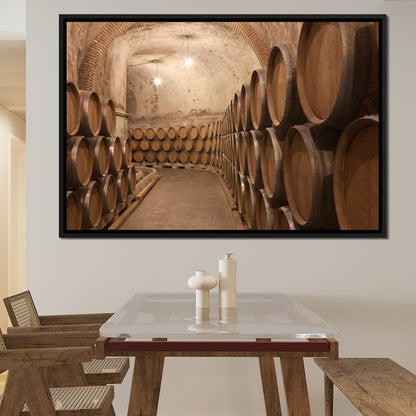 Barrels of Wine Canvas Wall Art