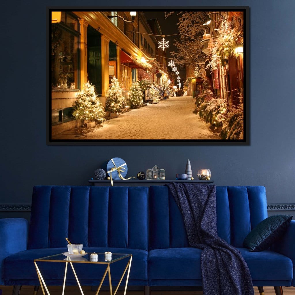 Christmas in Quebec City Canvas Wall Art
