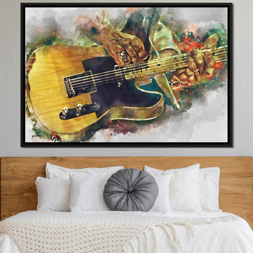 Keith Richards' Electric Guitar Canvas Wall Art