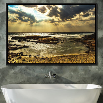 Sunrays Beach Canvas Wall Art