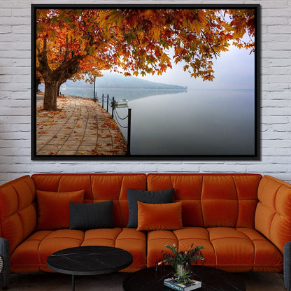 Lakeshore by Fall Canvas Wall Art