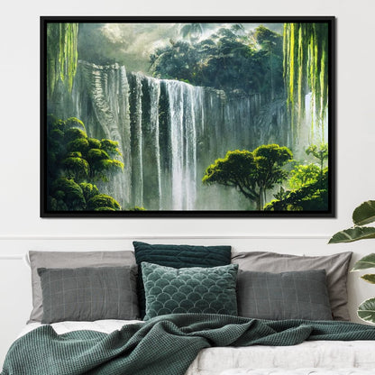 Waterfall in the Jungle Canvas Wall Art