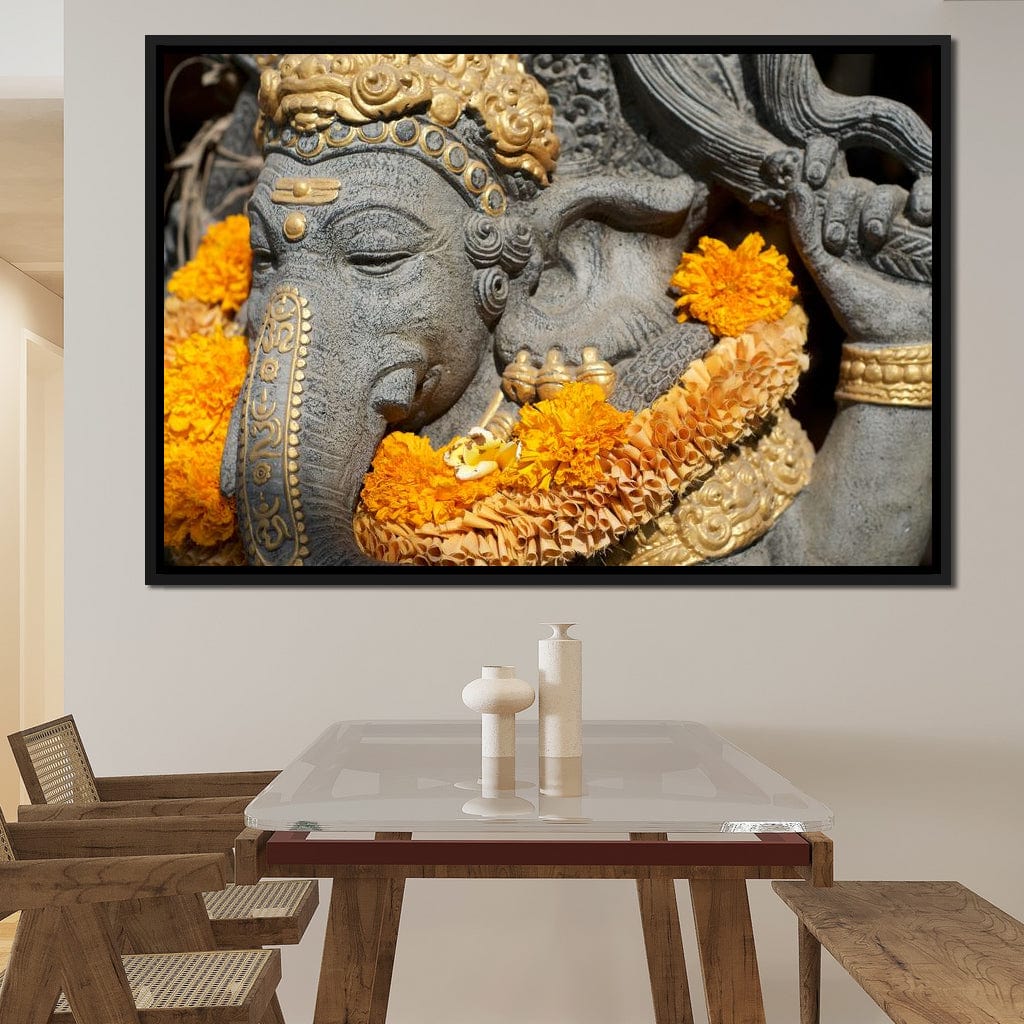 Ganesh Statue In Bali Canvas Wall Art