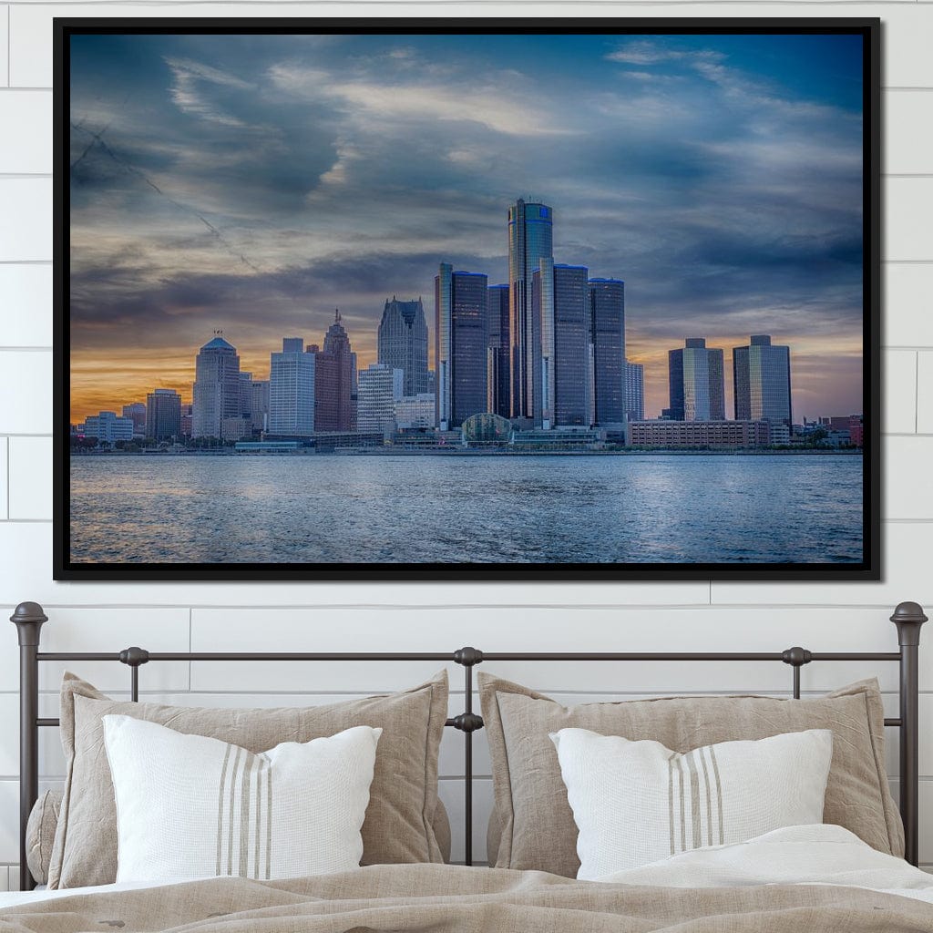 Detroit Skyline Canvas Wall Art