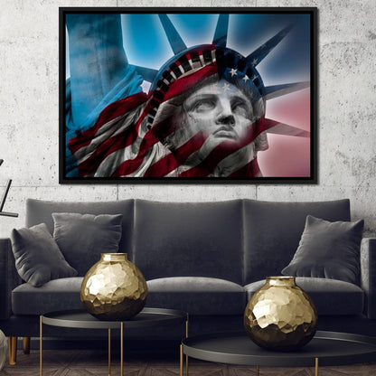 Patriotic Statue of Liberty Canvas Wall Art