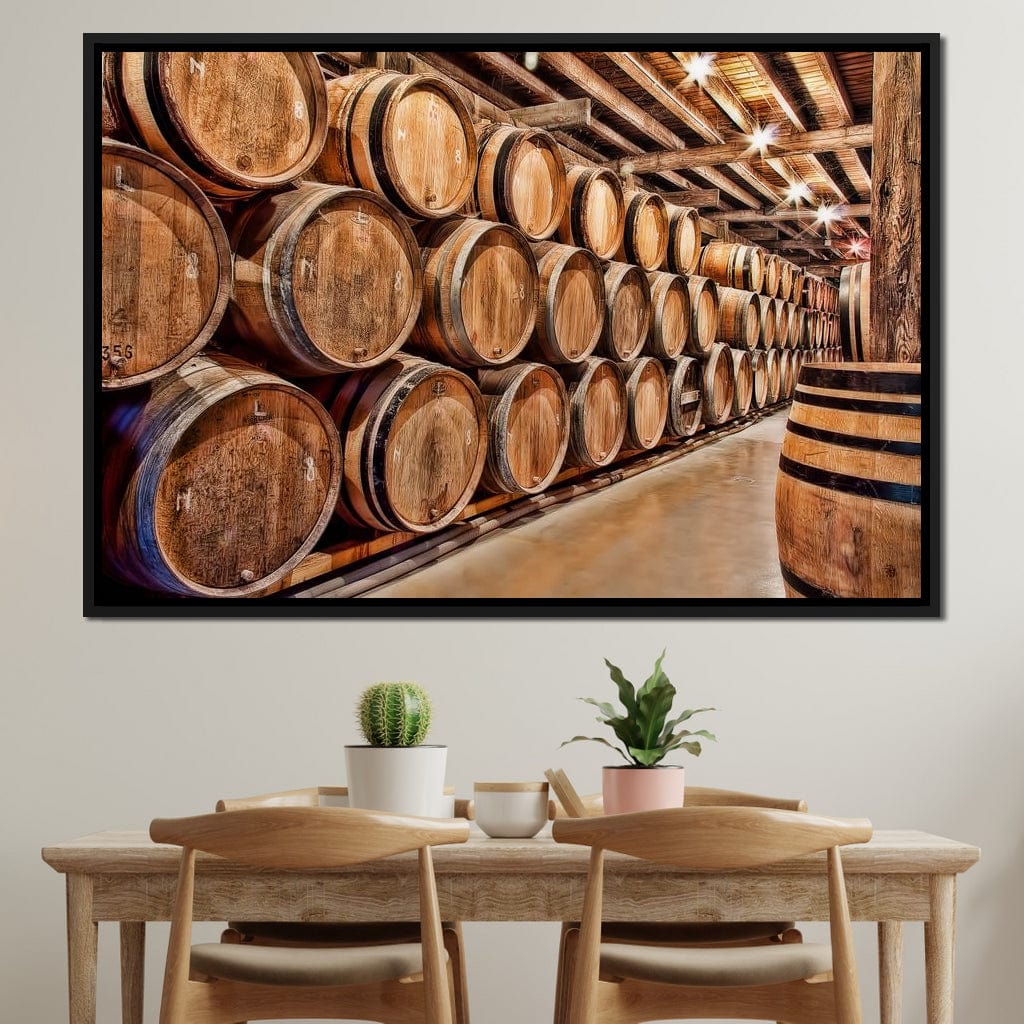 Oak Barrels Canvas Wall Art