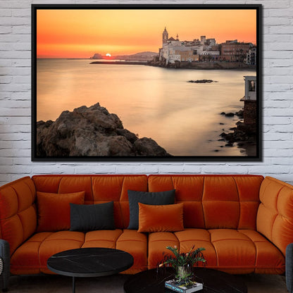 Sunset over Sitges Canvas Wall Art