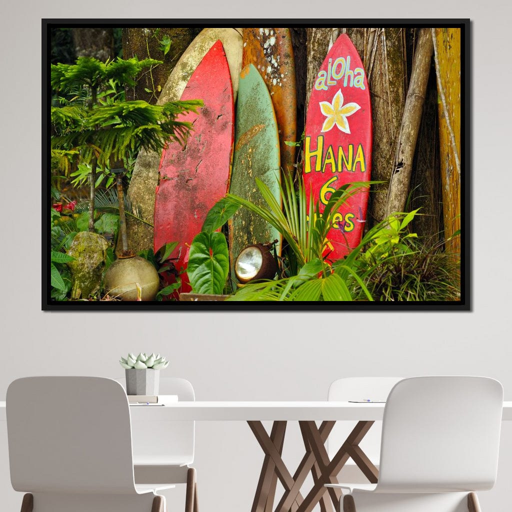 Surfboards in Hawaii Canvas Wall Art
