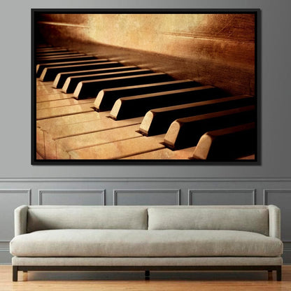 Vintage Piano Keys Canvas Wall Art