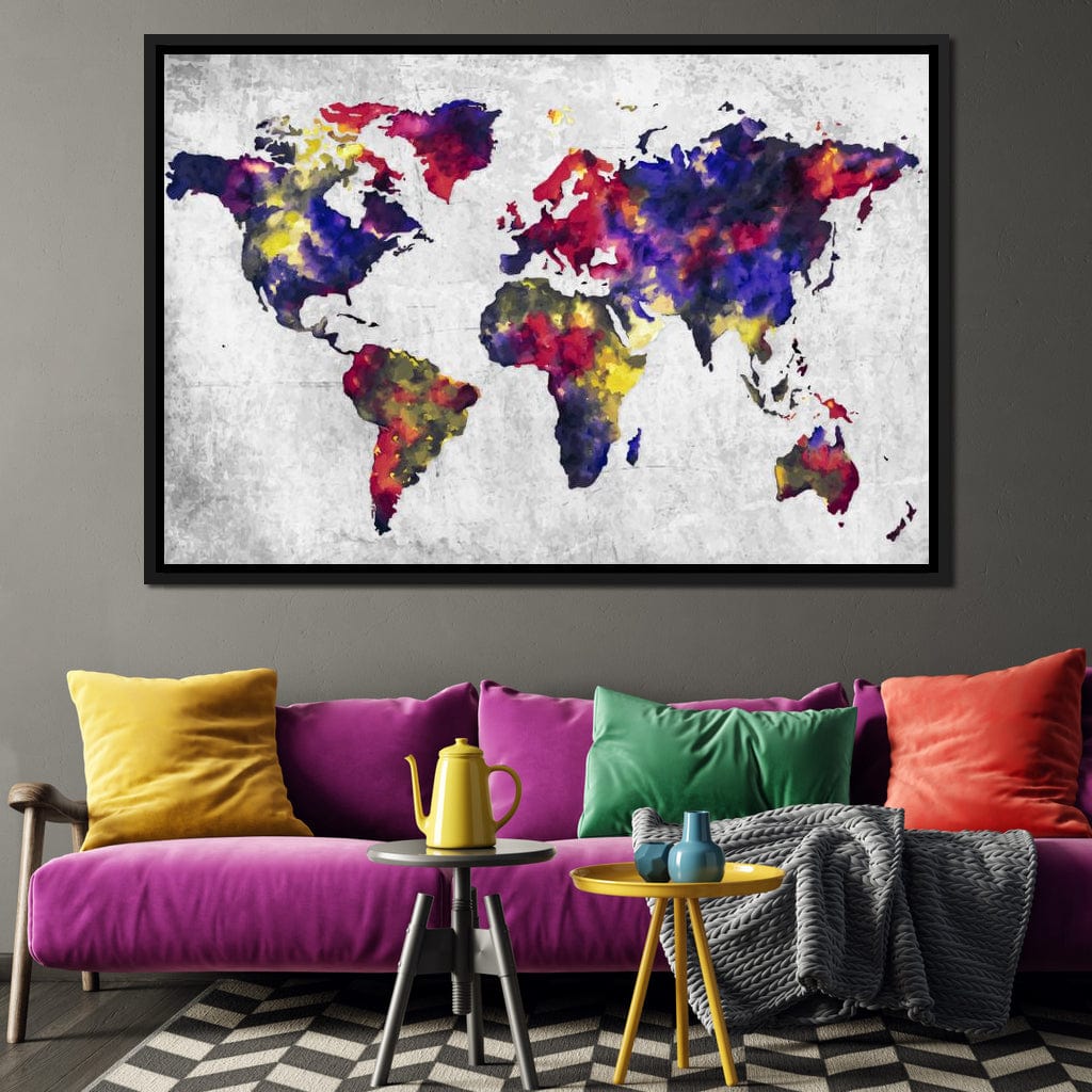 World Map 1 - Mateo Canvas Wall Art