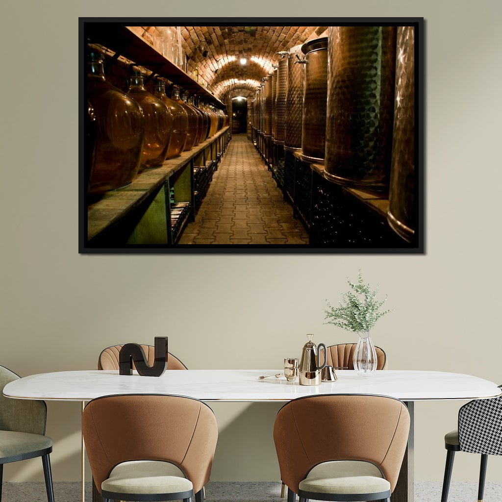 Wine Cellar Corridor Canvas Wall Art