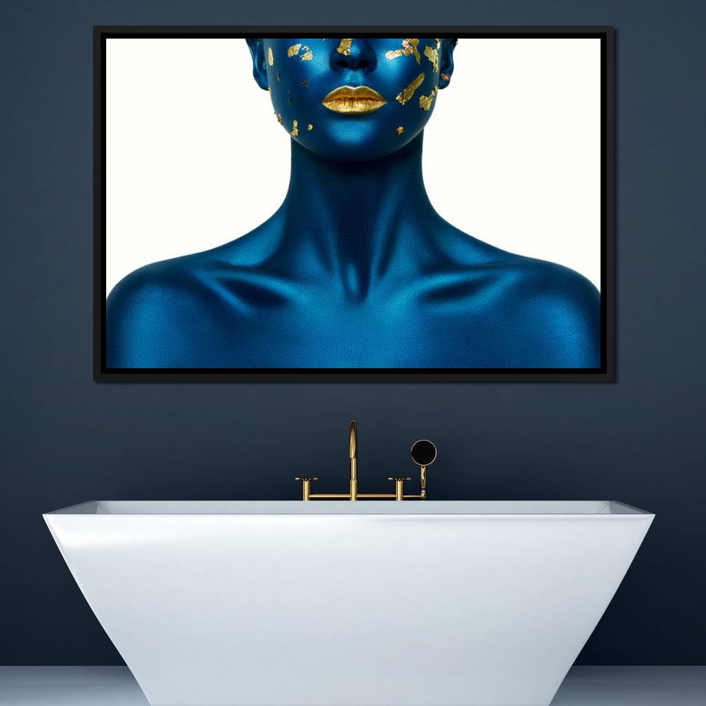 Blue Body Paint Canvas Wall Art