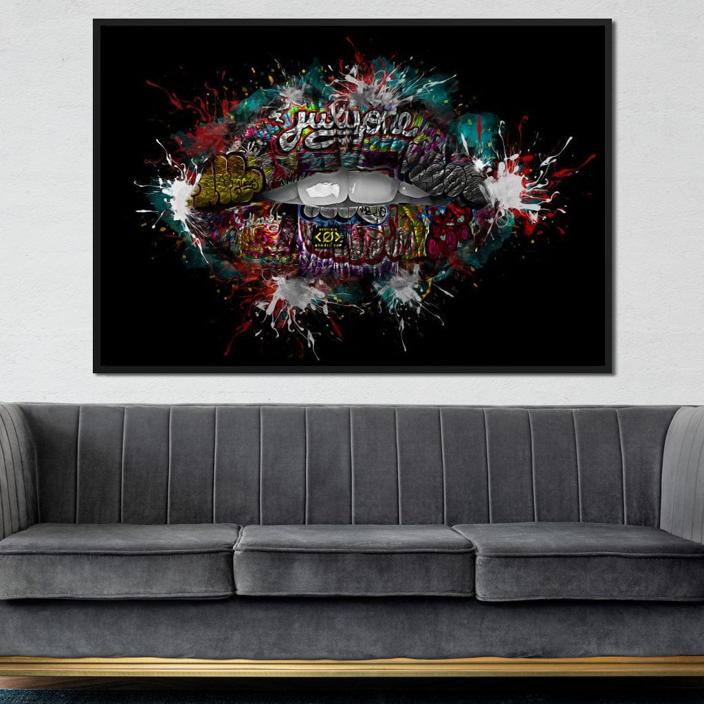 Graffiti Lips Canvas Wall Art