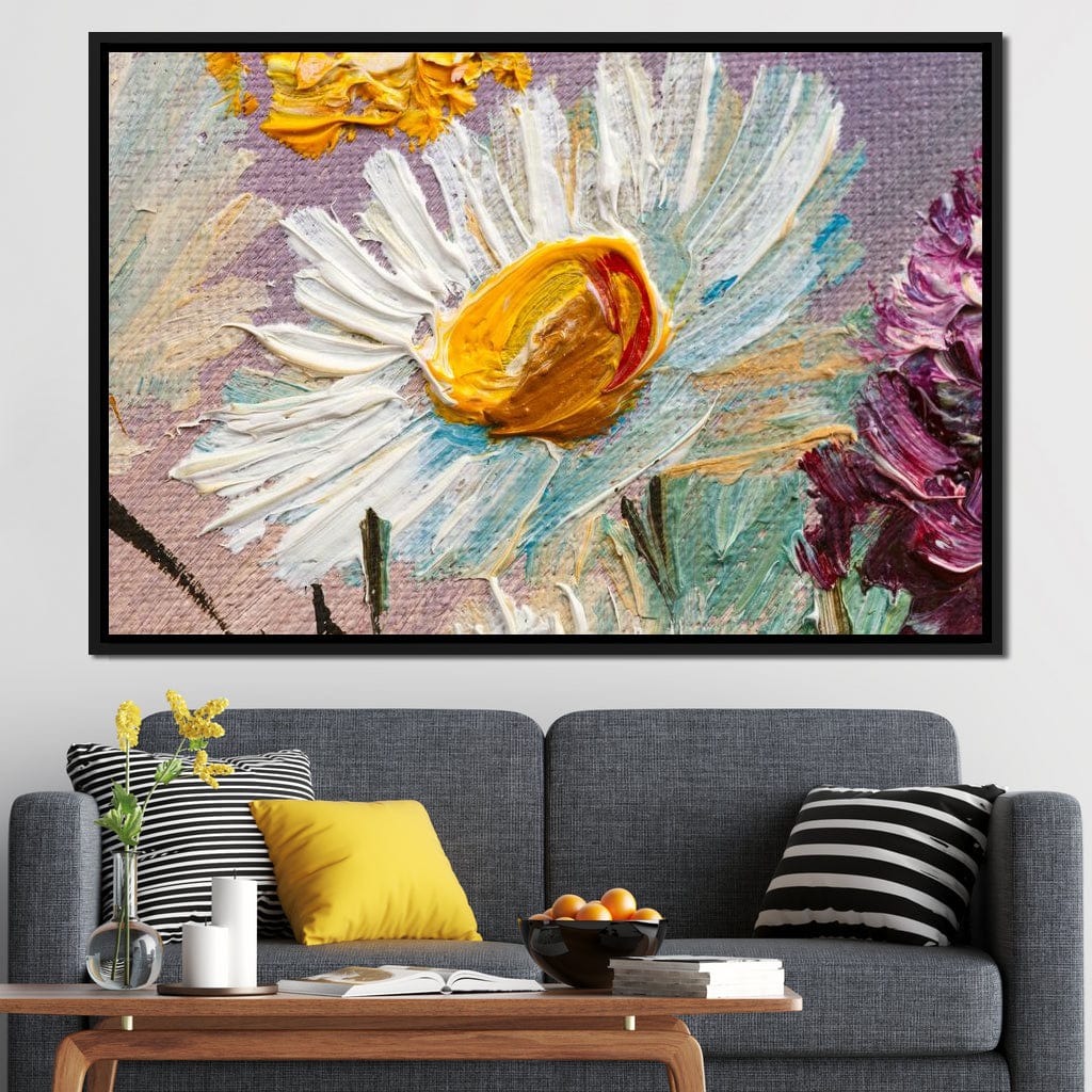 White Daisy Canvas Wall Art