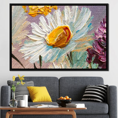 White Daisy Canvas Wall Art