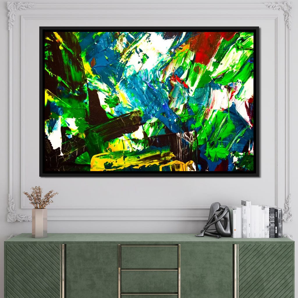Abstract Emerald Splash Canvas Wall Art