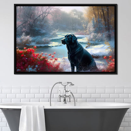 Winter Labrador Canvas Wall Art