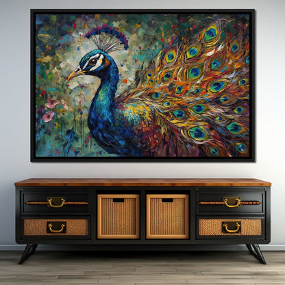 Celestial Peacock Canvas Wall Art