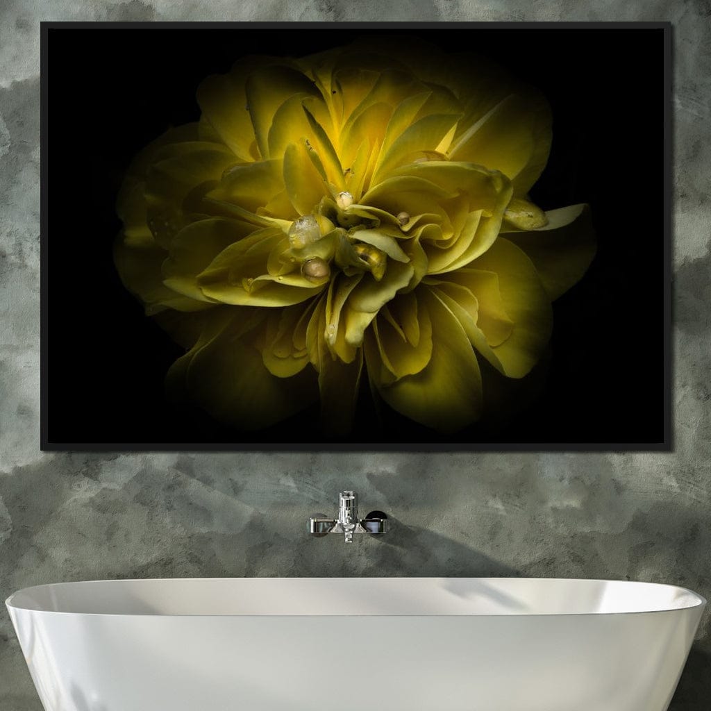Yellow Backyard Flowers Canvas Wall Art
