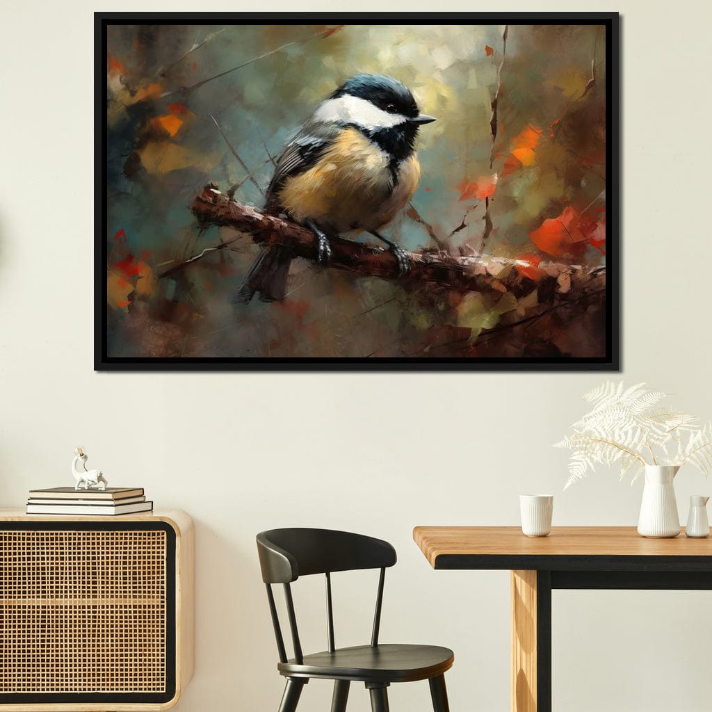 Black-Capped Chickadee Canvas Wall Art