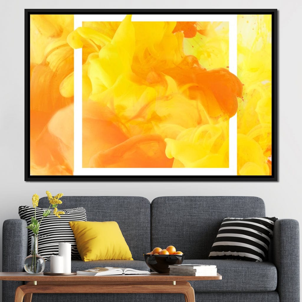 Yellow & Orange Smoke Canvas Wall Art