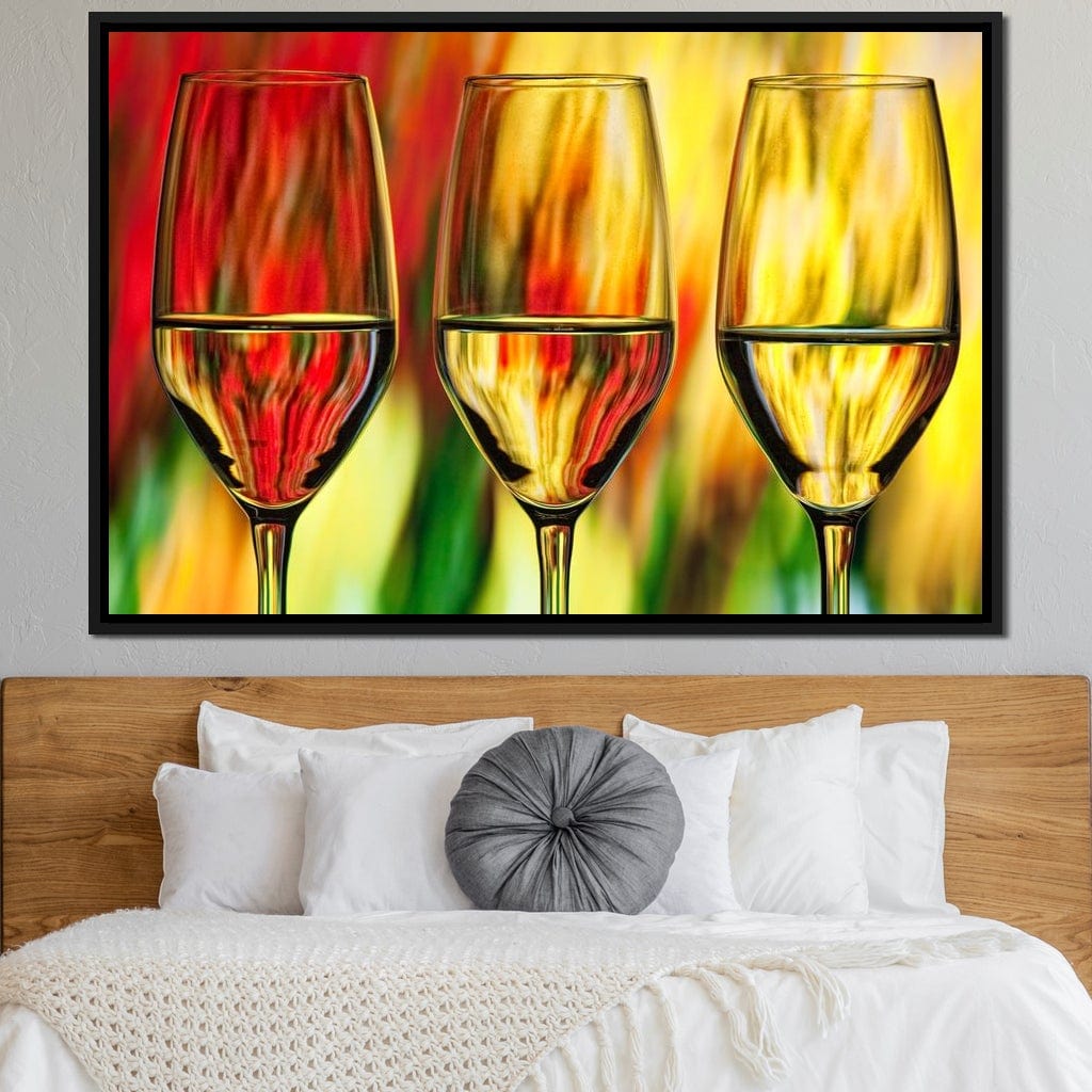 Multicolor Wine Glass Canvas Wall Art