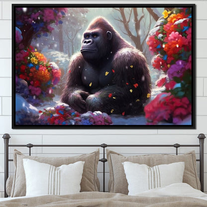Winter Gorilla Canvas Wall Art