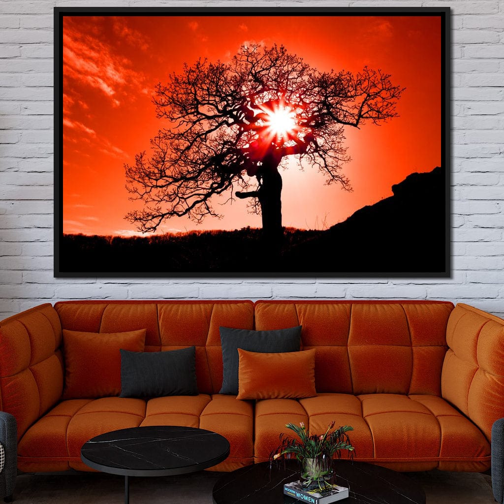 Red Dusk Canvas Wall Art