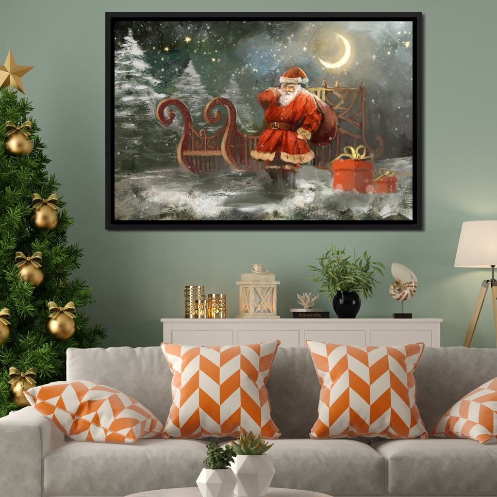 Christmas Night Canvas Wall Art