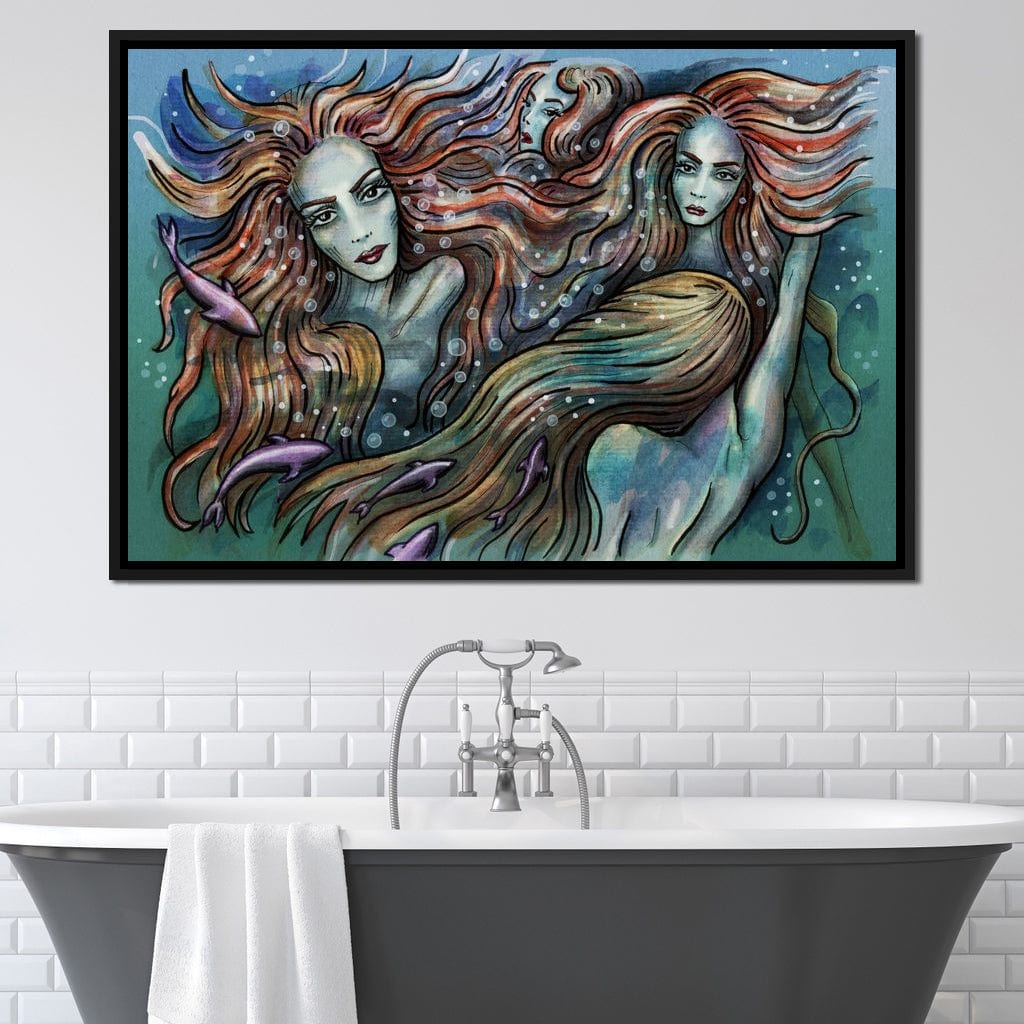 The 4 Mermaids Canvas Wall Art