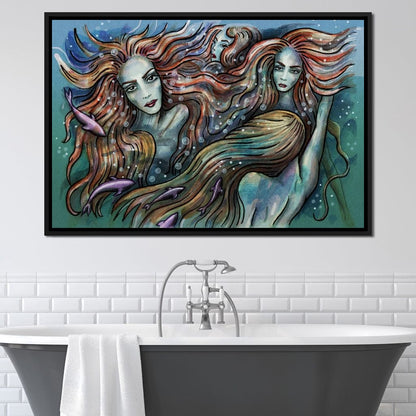 The 4 Mermaids Canvas Wall Art