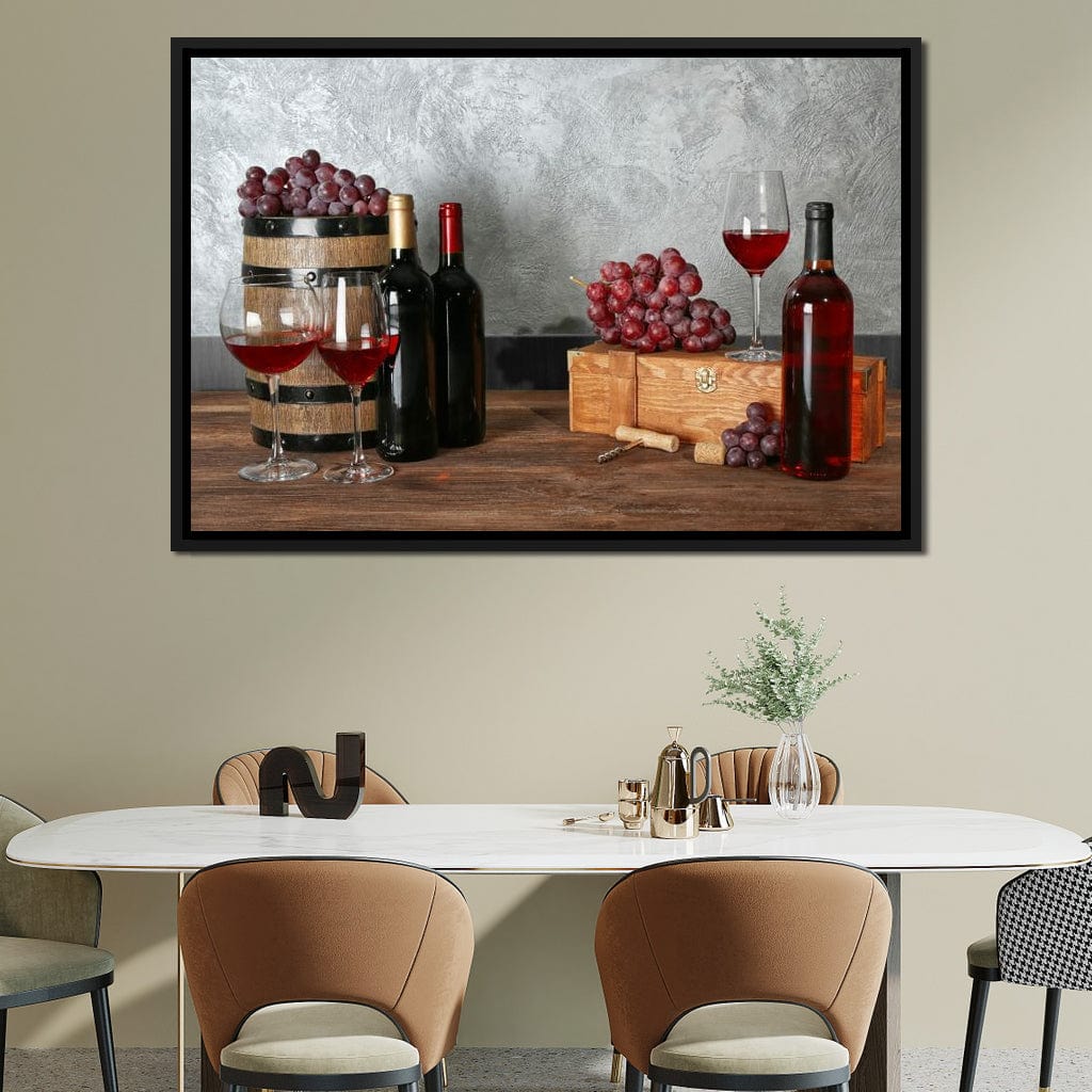 Red Wine Table Canvas Wall Art