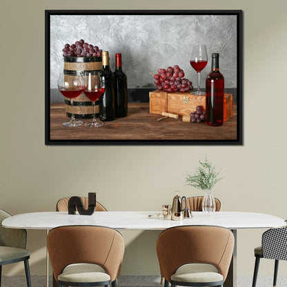 Red Wine Table Canvas Wall Art
