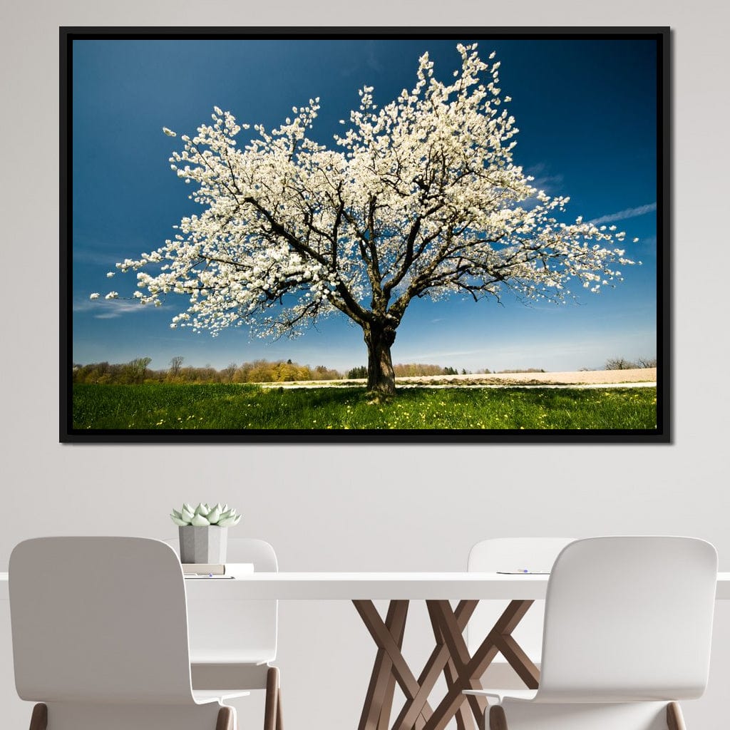 White Tree Canvas Wall Art